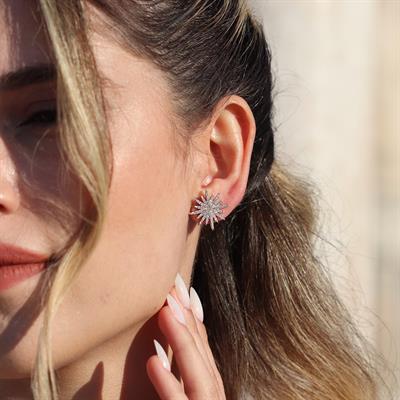 Kutup Yıldızı Nokta Gümüş Küpe