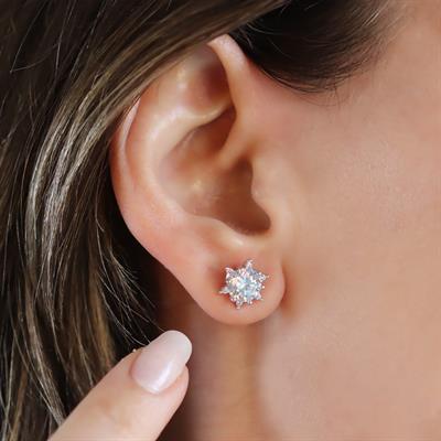 Lotus Çiçeği Gümüş Küpe