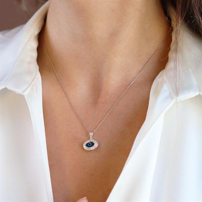 Mekik Camgöz Gümüş Kolye