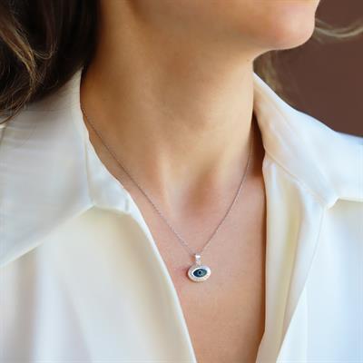 Mekik Camgöz Gümüş Kolye