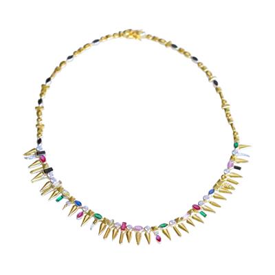 Mekik Konfeti Gold Kaplama Gümüş Kolye