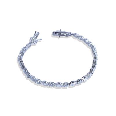 Mekik Zirkon Taşlı Gümüş Bileklik