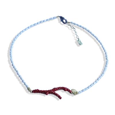 Mercan İncili Gold Doğaltaşlı Gümüş Kolye