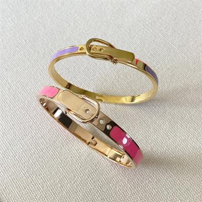 Mineli Rose Gold İkili Çelik Kelepçe