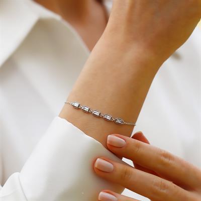 Mini Baget Sıralı Gümüş Bileklik