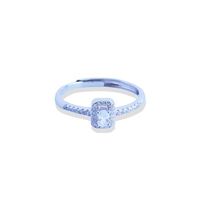 Mini Baget Taşlı Gümüş Yüzük