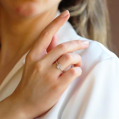 Mini Baget Taşlı Gümüş Yüzük