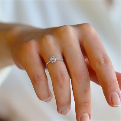 Mini Baget Taşlı Gümüş Yüzük