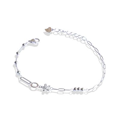 Mini Çiçek Zirkon Taşlı Gümüş Bileklik