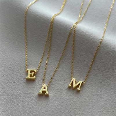 Mini Harf Gümüş Kolye 