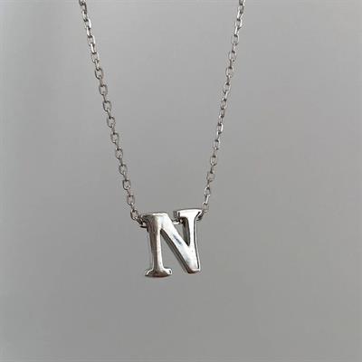 Mini Harf Gümüş Kolye 