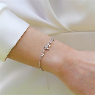 Mini Kelebek Sedefli Gümüş Bileklik