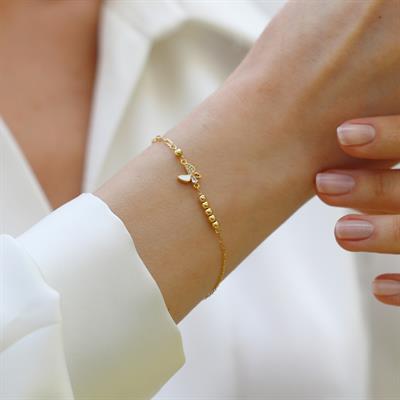 Mini Sedefli Kelebek Gümüş Bileklik