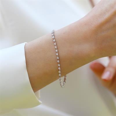 Mini Sıra Taşlı Starlight Diamond Gümüş Bileklik