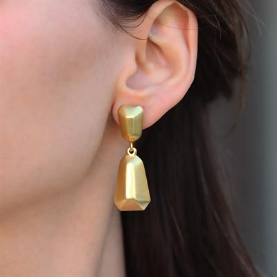 Mozaik Gold Bombeli Gümüş Küpe