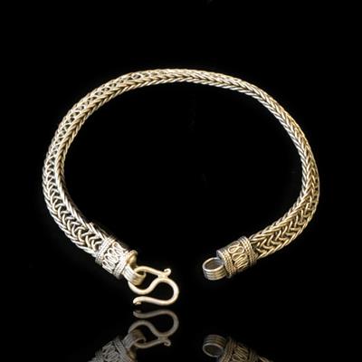 Oksitli Örgülü Gümüş Erkek Bileklik