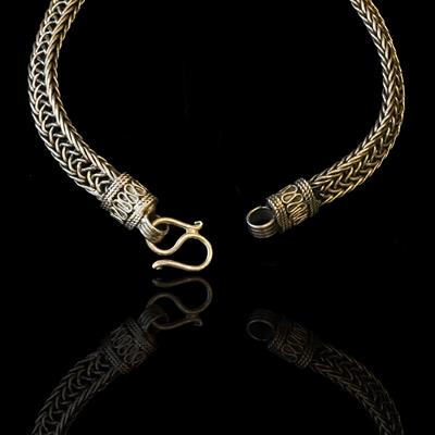 Oksitli Örgülü Gümüş Erkek Bileklik