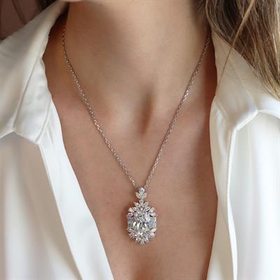 Okyanusun Kalbi Baget Sky Diamond Gümüş Kolye