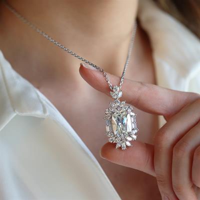 Okyanusun Kalbi Baget Sky Diamond Gümüş Kolye