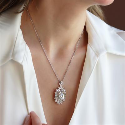 Okyanusun Kalbi Baget Sky Diamond Gümüş Kolye