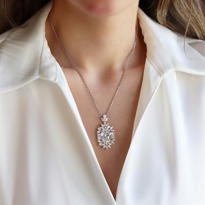 Okyanusun Kalbi Baget Sky Diamond Gümüş Kolye