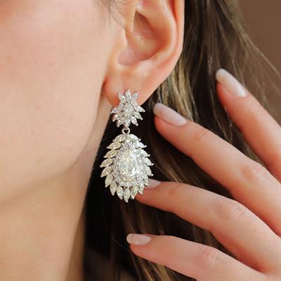 Okyanusun Kalbi Damla Sky Diamond Gümüş Set