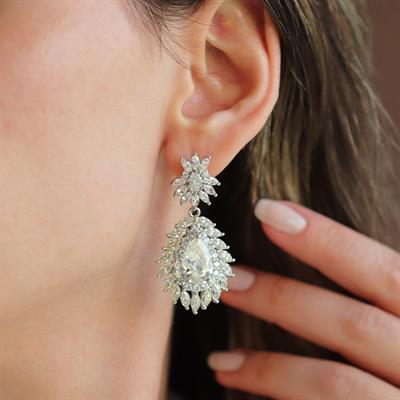 Okyanusun Kalbi Damla Sky Diamond Gümüş Set