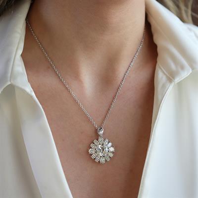 Okyanusun Kalbi Sky Diamond Gümüş Kolye