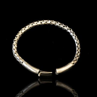 Örgülü Oksitli Gümüş Erkek Bileklik