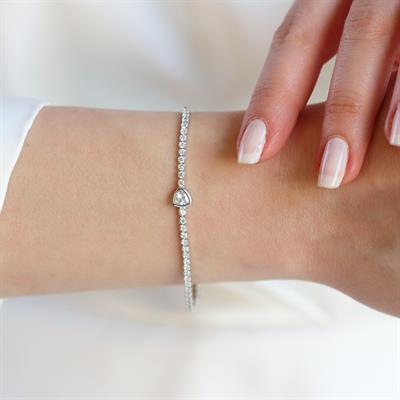 Oval Su Yolu Gümüş Bileklik