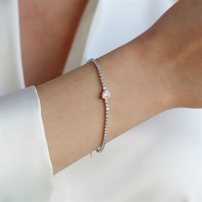 Oval Su Yolu Gümüş Bileklik