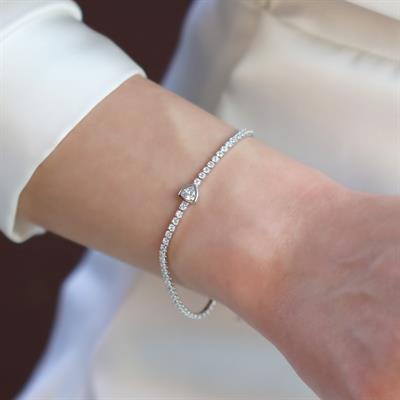 Oval Su Yolu Gümüş Bileklik