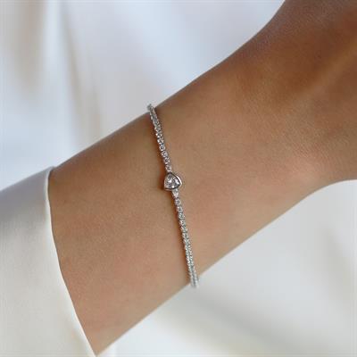 Oval Su Yolu Gümüş Bileklik