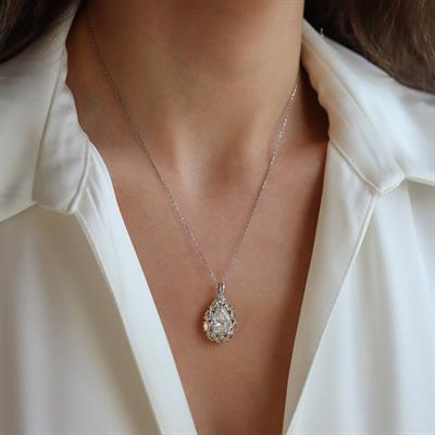 Pear Taşlı Sky Diamond Gümüş Kolye