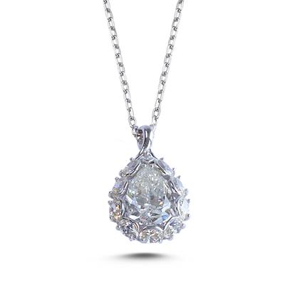Pear Taşlı Sky Diamond Gümüş Kolye