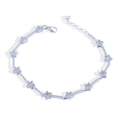 Pndr Yıldız Zirkon Taşlı Gümüş Bileklik