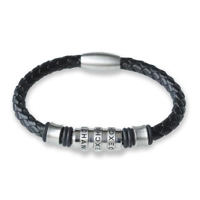 Polo Exchange Erkek Deri Çelik Bileklik