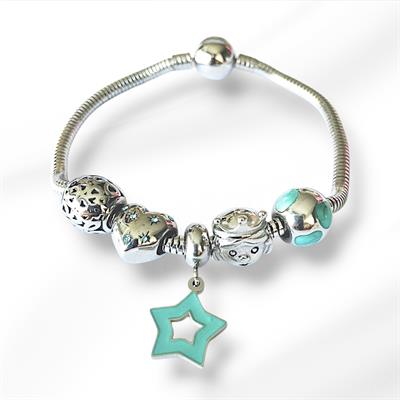 Princess Stars Charm Çelik Bileklik