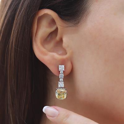 Radiant Sitrin Taşlı Gümüş Küpe