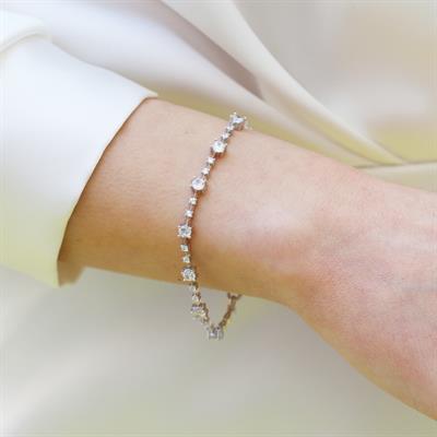 Round Kesim Starlight Diamond Gümüş Bileklik