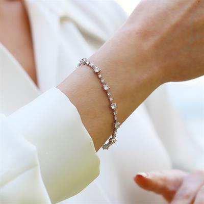 Round Kesim Starlight Diamond Gümüş Bileklik