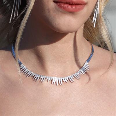 Sarkıt Zirkon Taşlı Gümüş Trend Kolye