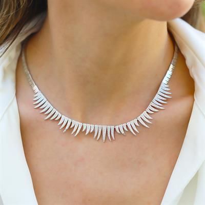 Sarkıt Zirkon Taşlı Gümüş Trend Kolye