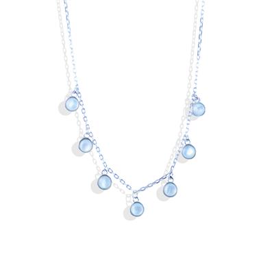 Sedef Taşlı Pul Trend Gümüş Kolye