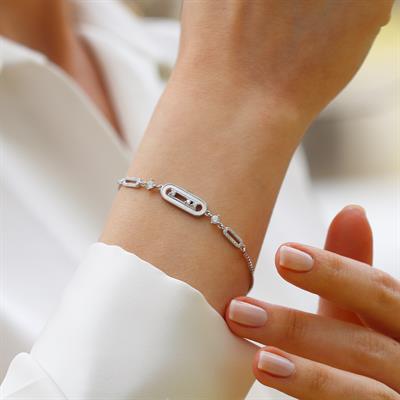 Sedefli Msska Modeli Gümüş Bileklik