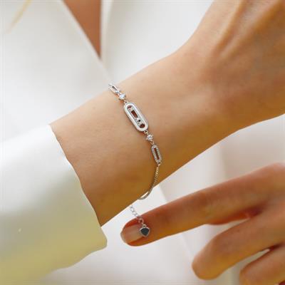 Sedefli Msska Modeli Gümüş Bileklik