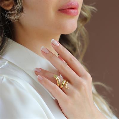 Serpent Model Bombeli Gümüş Yüzük