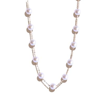 Sıra İncili Gold Gümüş Trend Kolye