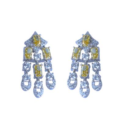 Sitrin Icecut Taşlı Gümüş Küpe