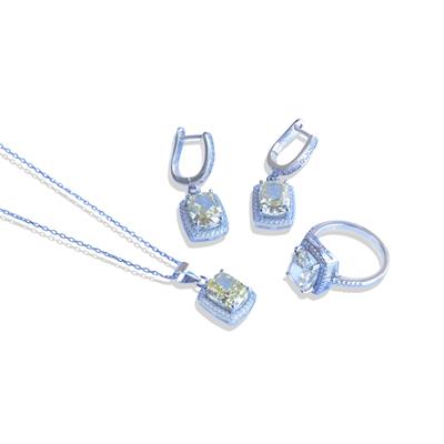 Sitrin Icecut Taşlı Gümüş Set